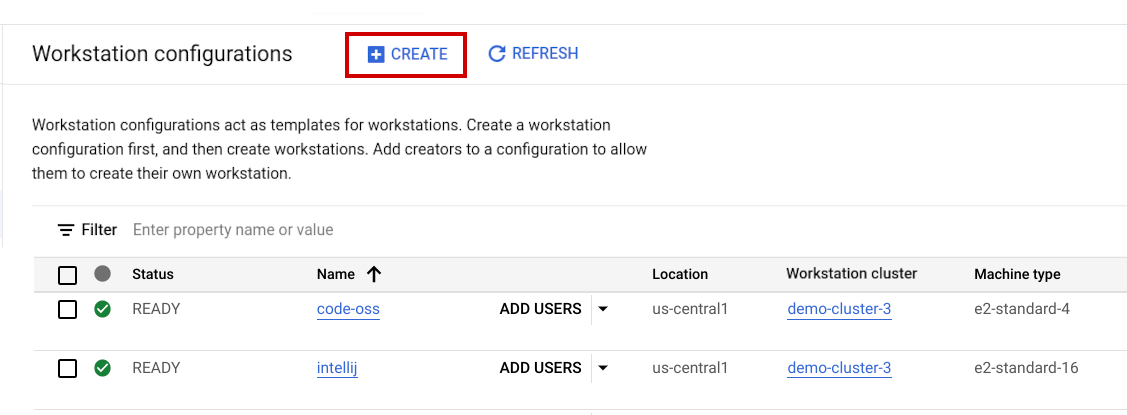 De la documentación oficial https://cloud.google.com/workstations/docs/create-configuration